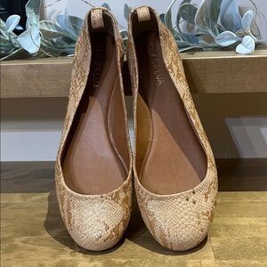 LUZ DA LUA Carmel Snake Print Ballet Flats Sz 9 (fits like an 8)
